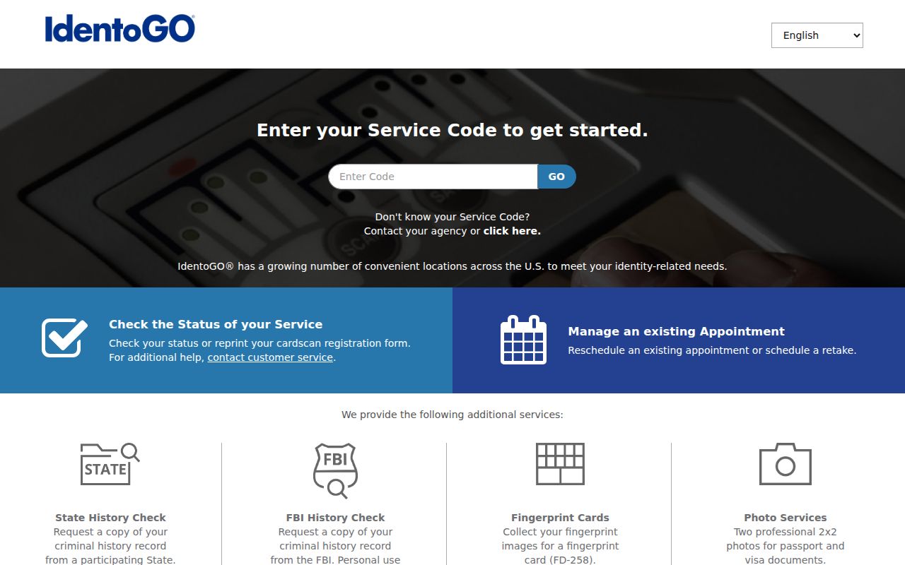 Jefferson County criminal history IdentoGO fingerprint enrollment