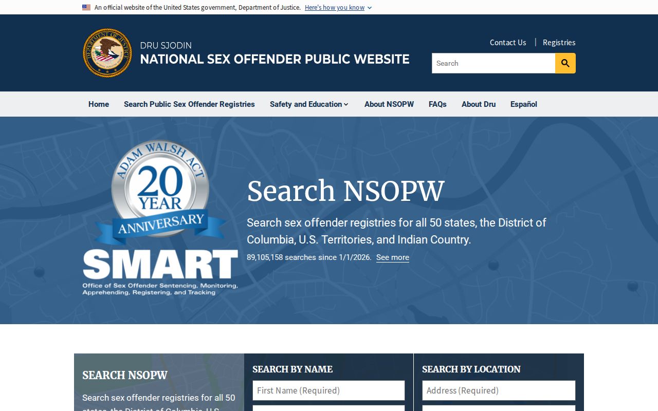 National search used with a Jefferson County sex offender check